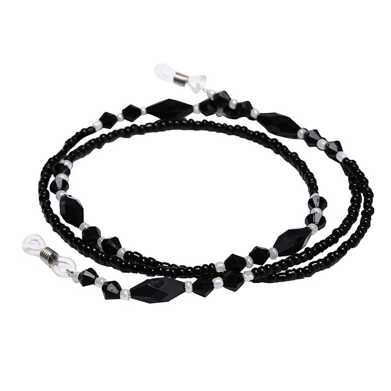 Fashion Eyeglasses Chains Rope Black Acrylic Beads Chains Anti-slip Eye-wear Cord Holder Neck Strap Reading Glasses Rope