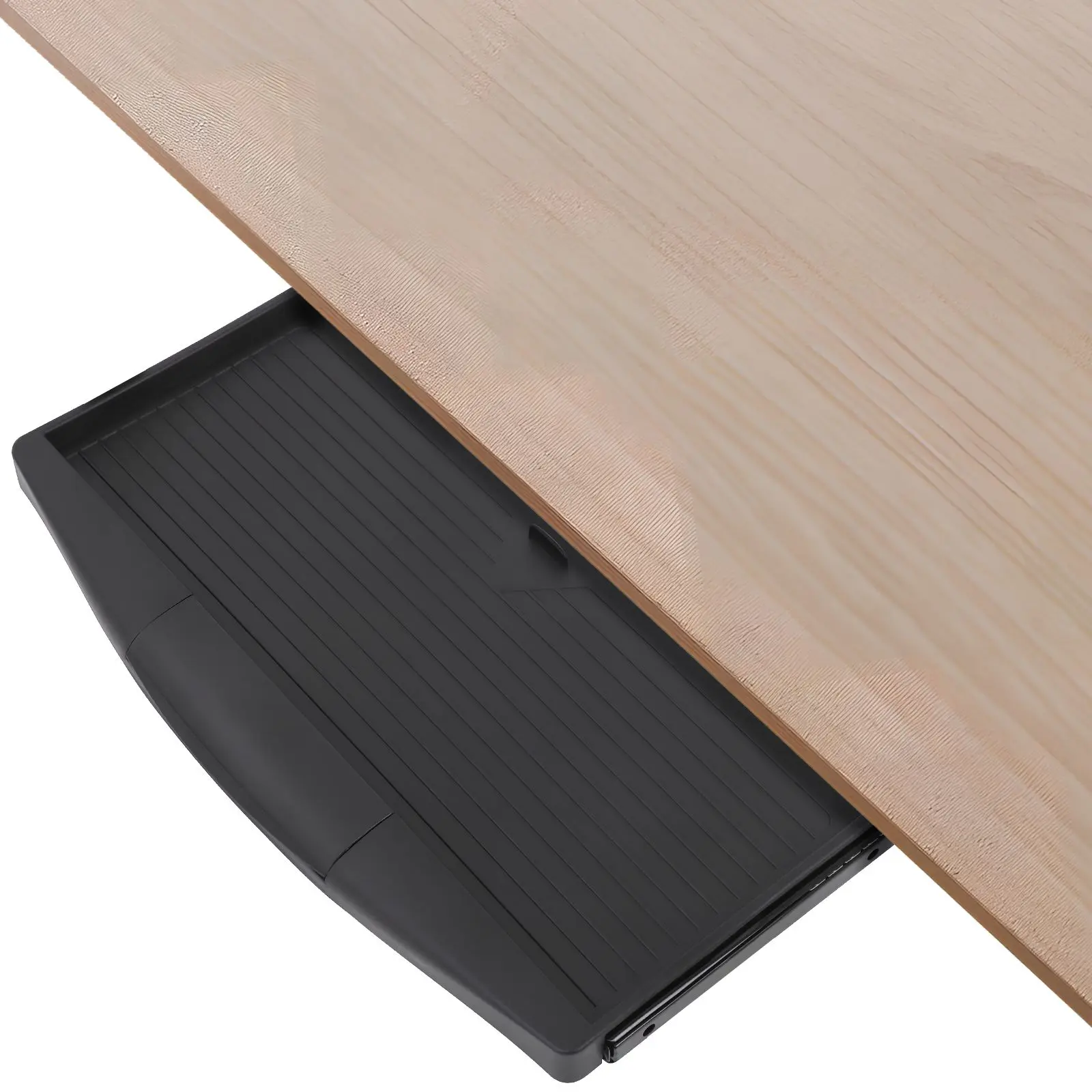 

Computer Keyboard Tray with Drawer Slide Black Gaming Desk Organizer for Office Use Under Mouse Stand Storage