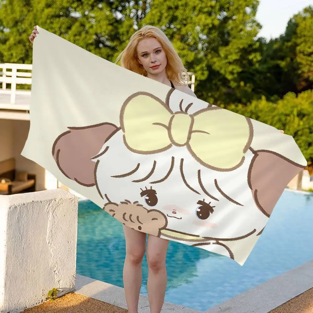 Cute M-Mikko I-Illustrations Anime Beach Swimming Towel Soft Absorbent Washcloth Children's Gifts for Kids Travel Camping Gym
