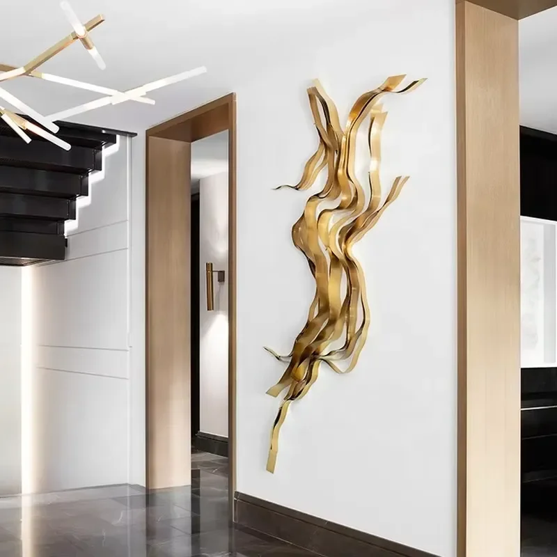 Modern Abstract Metal Wall Art Home Decor Sheet Crafts Hotel Ornament Window Display Stainless Steel Indoor Sculpture