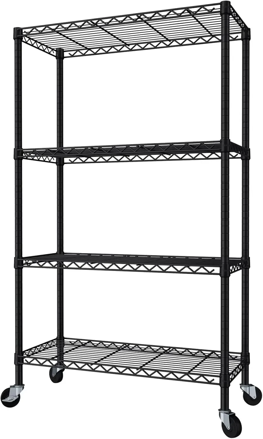 

4 Shelves Bear 1500 LBS Storage Shelf with Wheels,Heavy Duty Storage Shelving Unit Storage Rack Shelves Wire Rack Adjustable