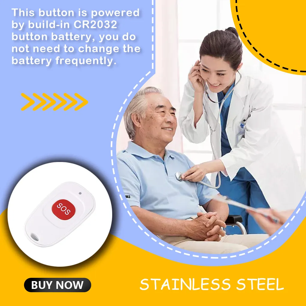 Mini Emergency Button Wireless Plastic Doorbell Call Alarm Outdoor Electronic Battery Operated Pressing Accessory