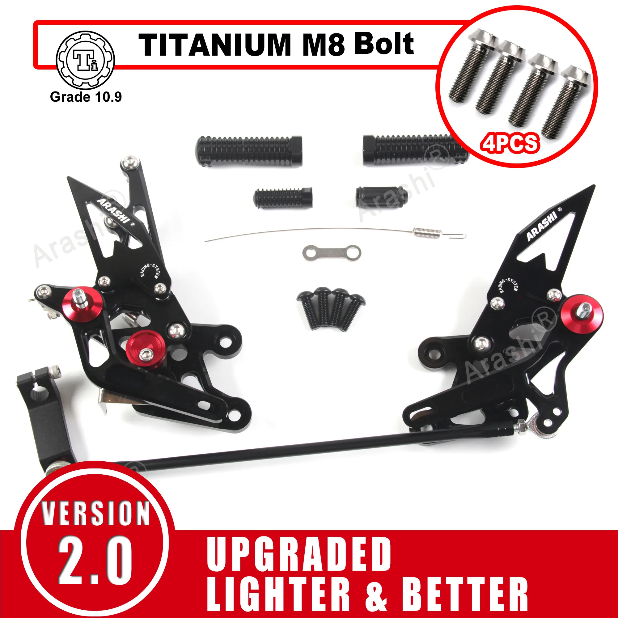 Arashi 1 Set Voor YAMAHA FZ8 2010 2011 2012 2013 Geen ABS CNC Verstelbare Voetsteun Voetsteunen Rider Achteren Geplaatste Achter Set Peg FZ 8 800 FZ1