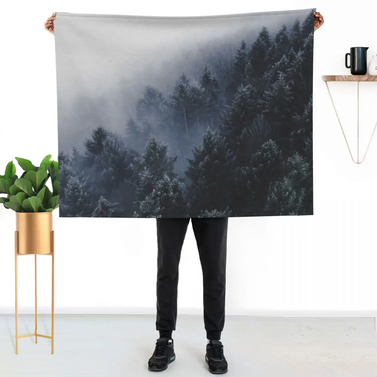 mist of the morning Throw Blanket Custom sofa bed For Decorative Sofa Flannel Fabric Polar Soft Big Blankets