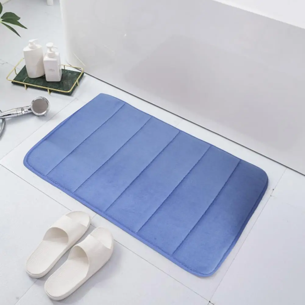 Floor Rug Anti-skid Bottom Great Water Absorption Thick Soft Quick Bounce Vertical Stripes Memory Foam Bath Mat Carpet Floor Mat