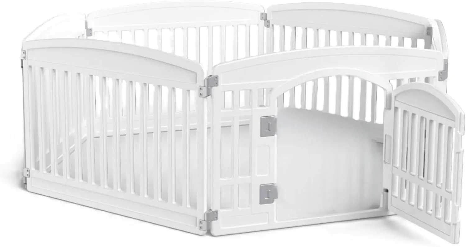 

6-панельный 24-дюймовый манеж для животных, складной портативный вольер для собак для использования в помещении и на улице, для маленьких и средних собак, легко чистится