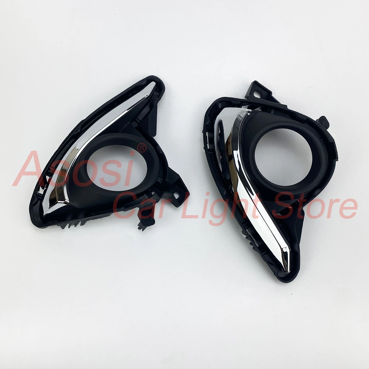 Pair Of Bumper Fog Lights Bezel Frame Trim Cover For Mazda 2 Demio Hatchback 2015-2022 Left + Right Side