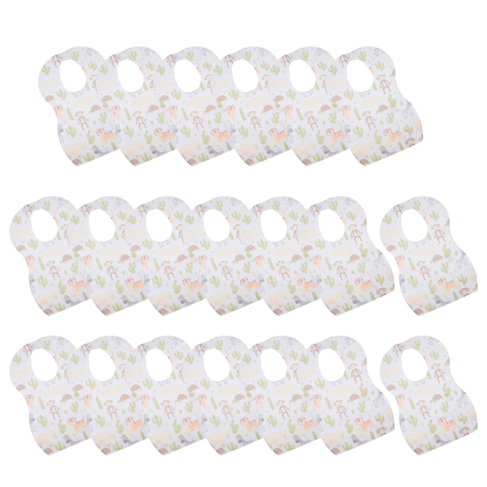 

20Pcs Cartoon Toddler Bibs Disposable Baby Bibs No Strangling Neck Lightweight Foldable Design Perfect for Clothes