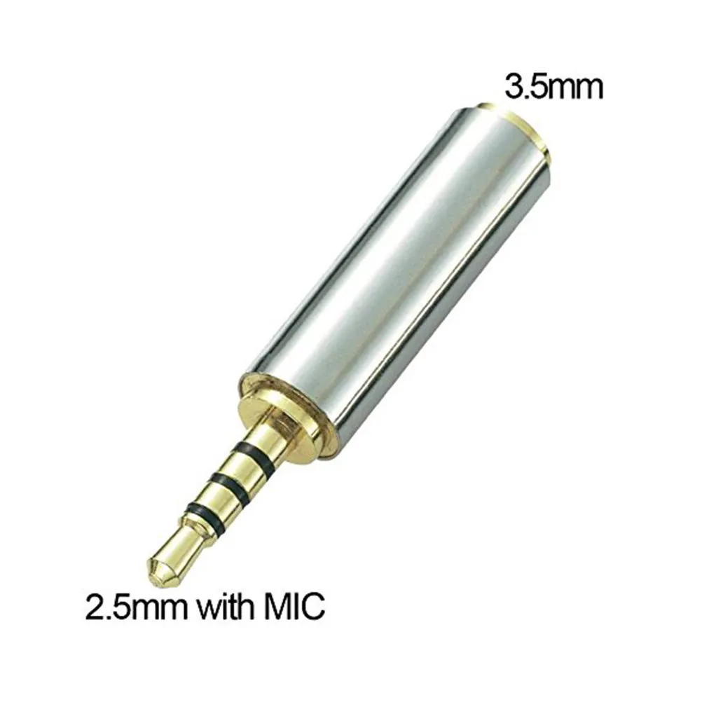 2.5mm Male to 3.5mm Female Audio Adapter Converter Compact Size 4x0.5x0.3cm Stereo Mono Headphone Headset Transducer Plug