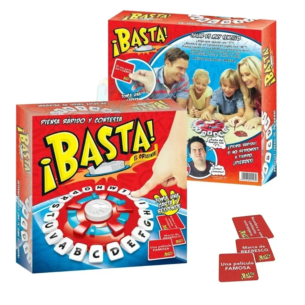 Juego de mesa Basta 2,0 con palabras en español, botón electrónico, pantalla Digital, letras de pensamiento rápido, juegos de viaje, regalos