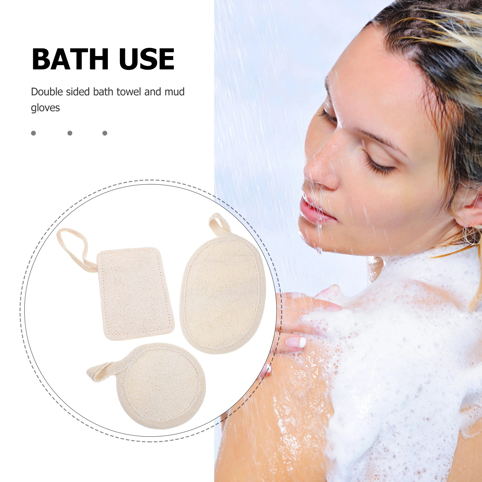 3 قطعة منصات التقشير اللوف الطبيعي غسل الوجه منصات متعددة الاستخدام أجهزة تنظيف الجسم استبدال التطهير دش القماش لطيف الجلد