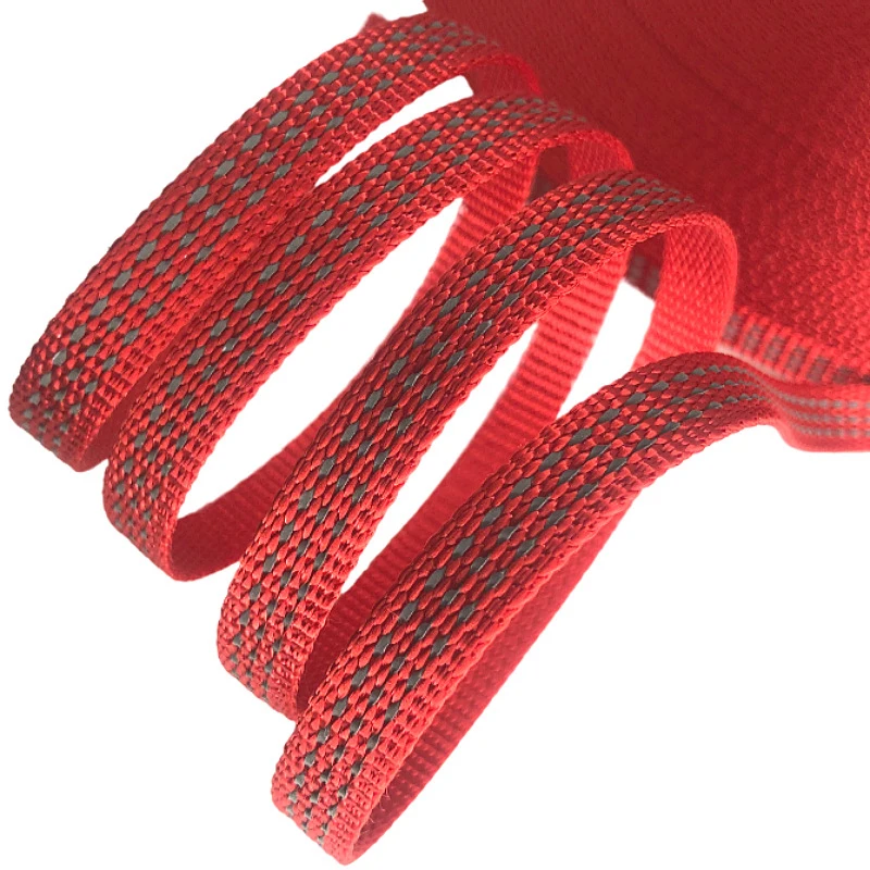 50 Meters 3/8" Reflective Ribbon Webbing 10mm Bag Trim Sewing Accessories DIY Pet Collar Black Red Green Lake Blue Rose Red view 5