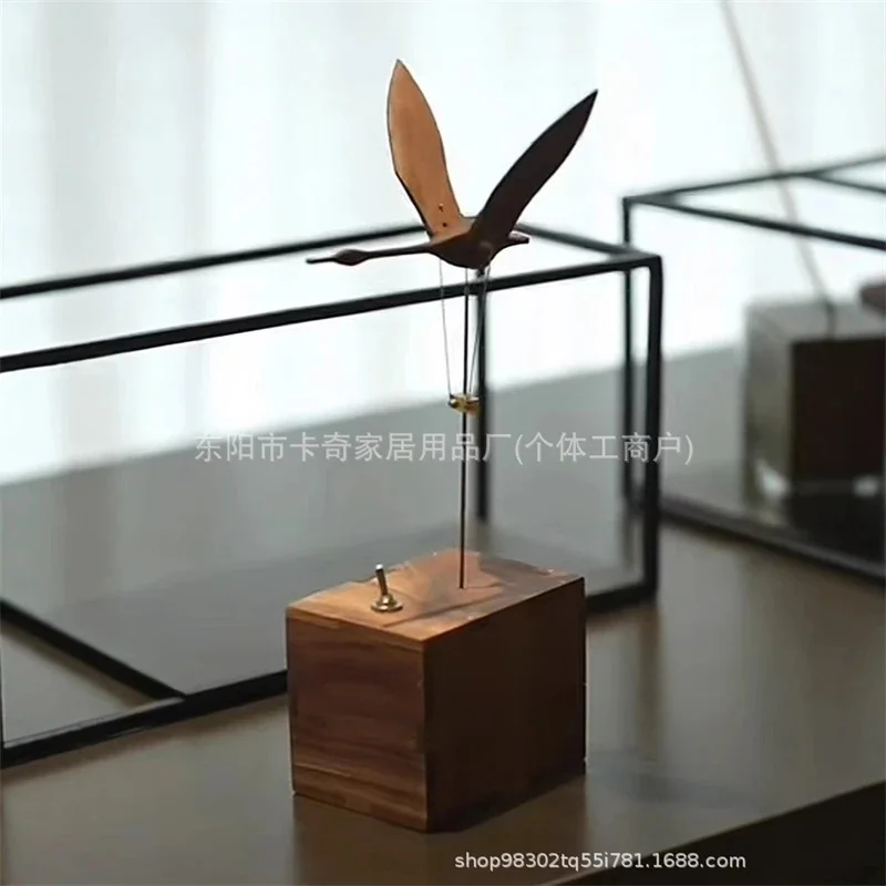 Handmade Wooden Swan Ornament Movable Flexible Desktop Decoration Creative Cute Birthday Holiday Gift for Kids Home Decor