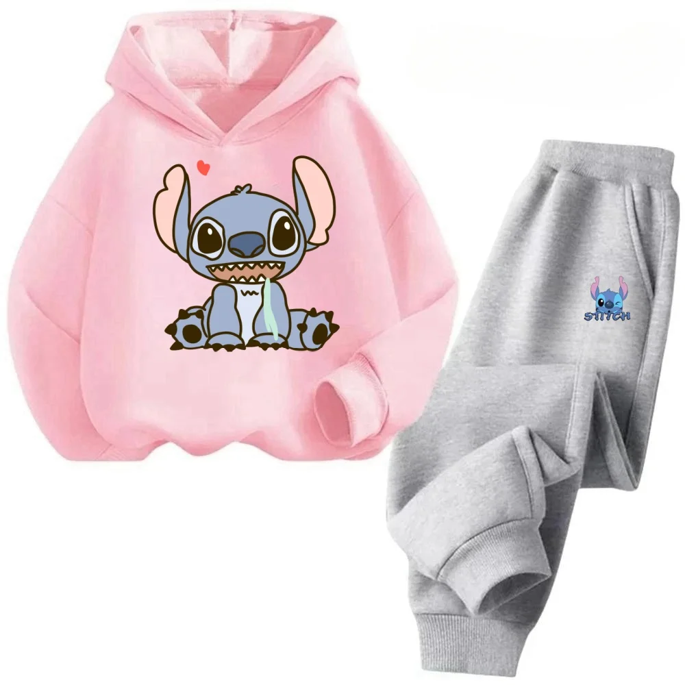 Children's Clothing Stitch Hoodie Set Boys Girls Casual Long-sleeved Sweatshirts Tops2-13 Years Old Kids Casual Trucksuit