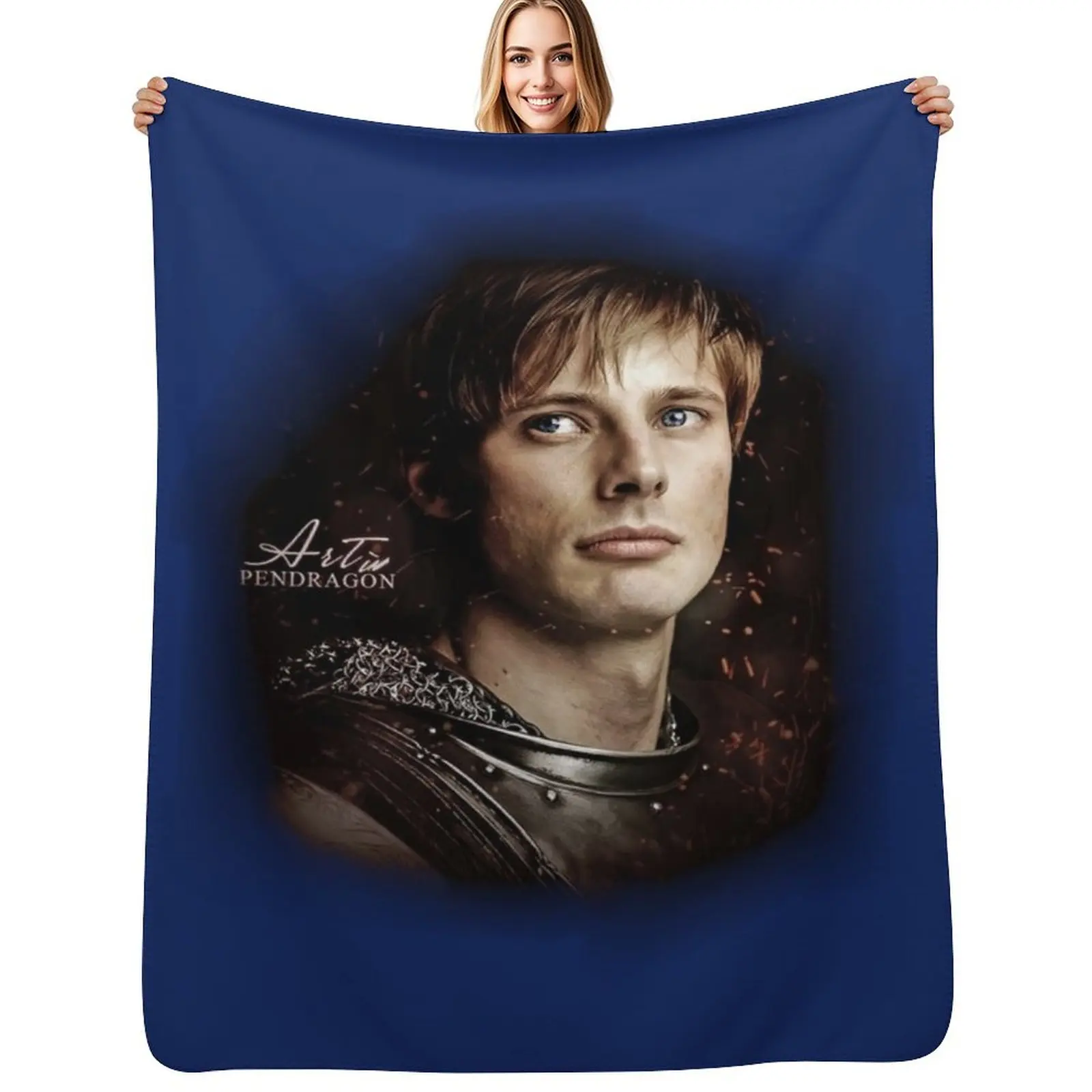 

Arthur Pendragon - Merlin - A2 V-Neck Throw Blanket Soft Bedroom Blanket for Night Sleeping