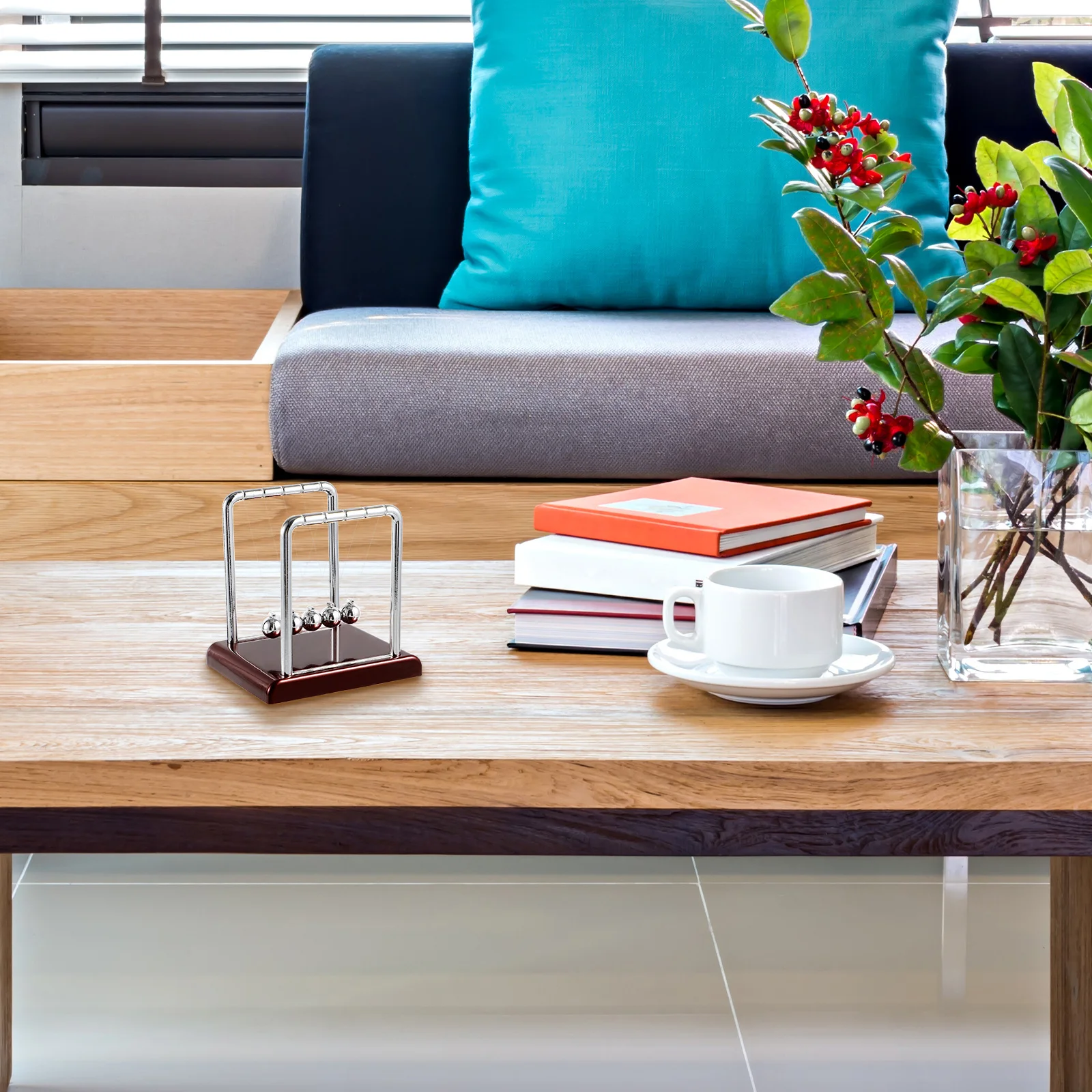 Metal Newton Ball Square Shaped Pendulum Swing Desk For Home Office Decor Birthday Gift Abs Cradle Educational Puzzle