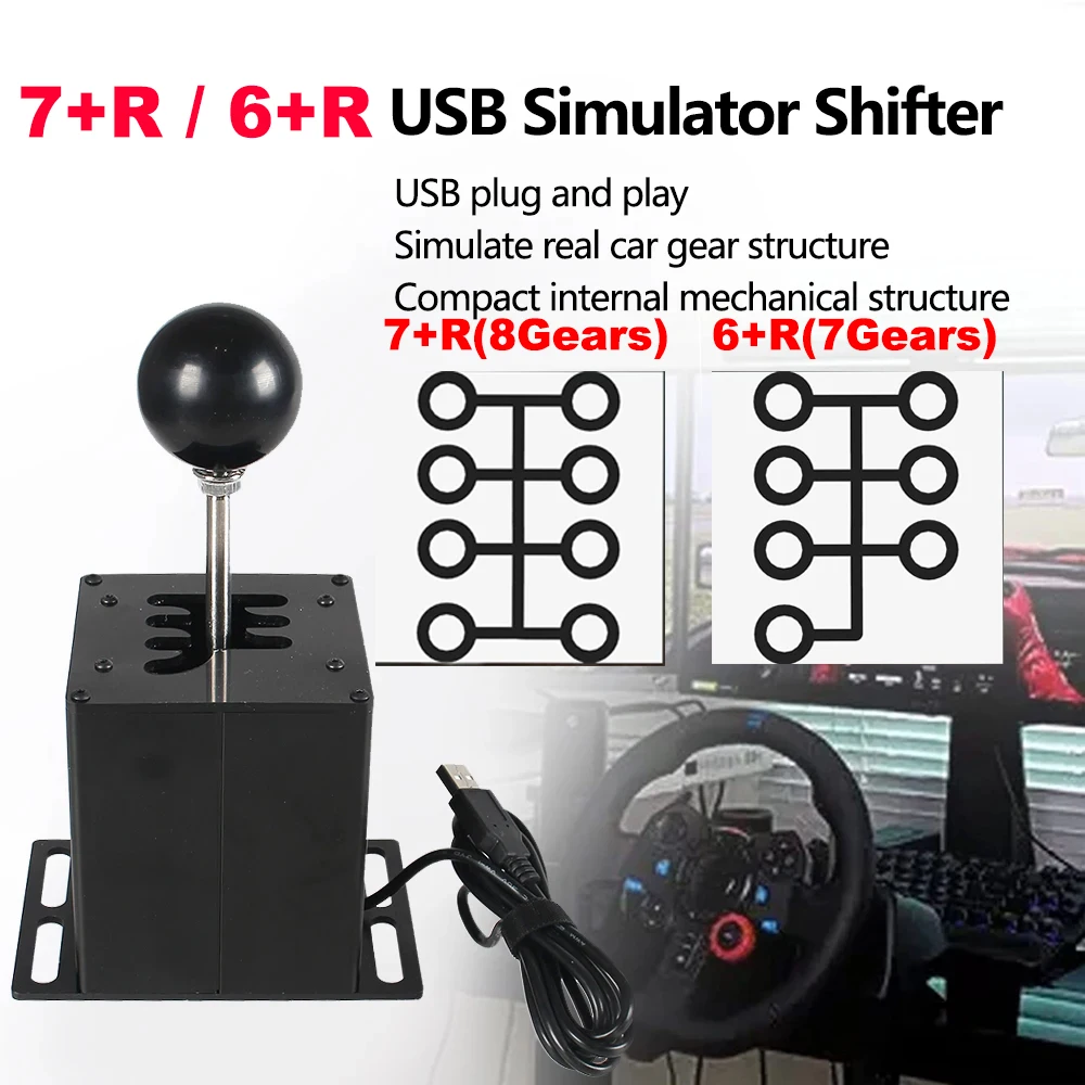 

USB Simulator Shifter For Logitech G29 G27 G25 G920 T300RS/GT Steering Wheel H Gear Shifter For ETS2 WRC PC Sim Racing Games