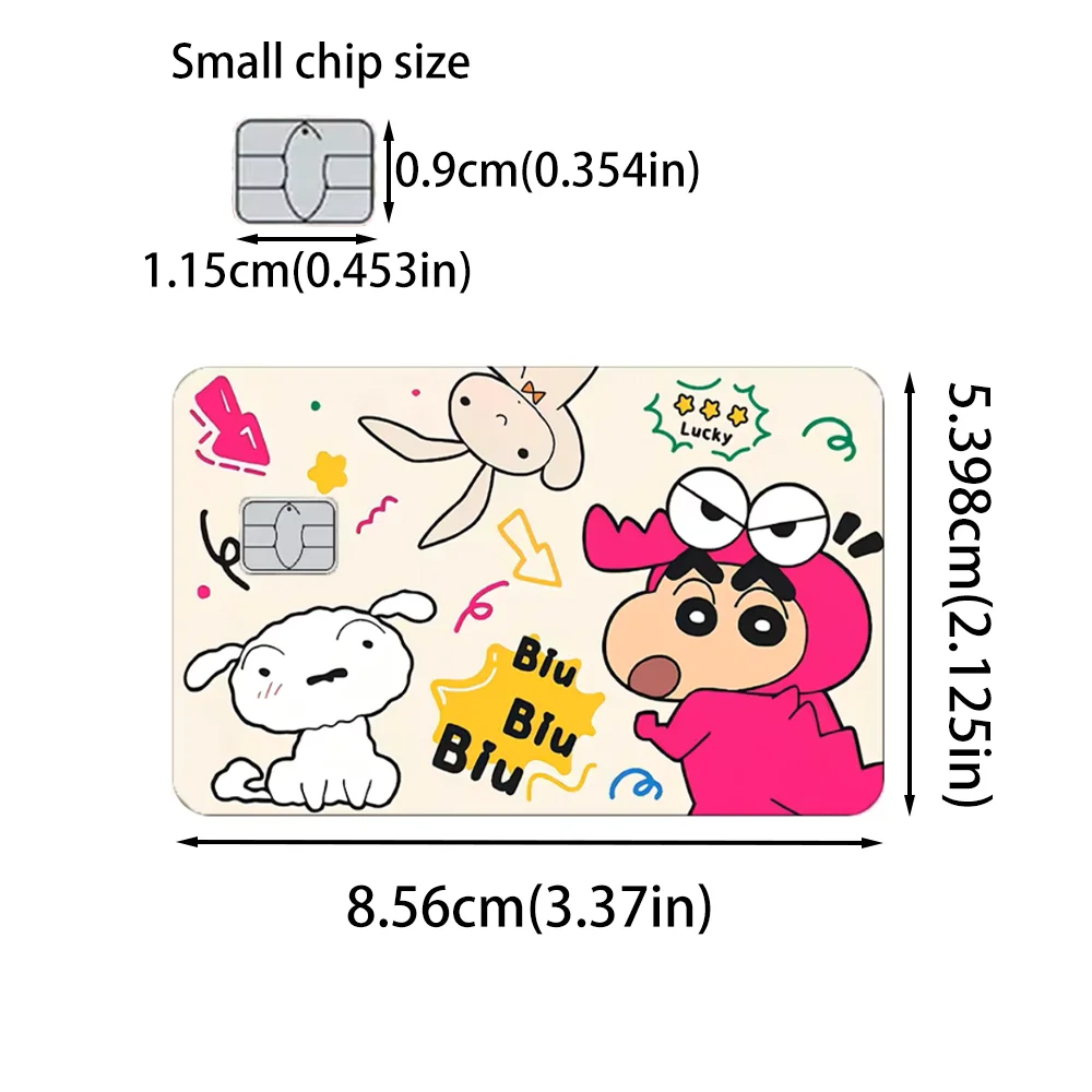 Kawaii تلوين شين تشان بوكر ملصق فيلم الشريط الجلد لبطاقة الخصم الائتمان الكرتون الديكور ملصقات مقاومة للماء رقاقة صغيرة #2