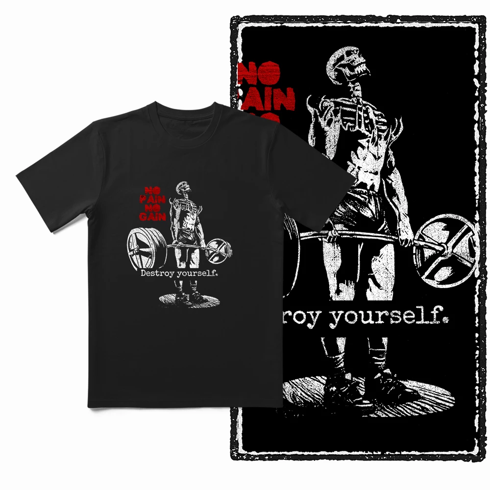 Coolmind YG Body building gym Cotton Exclusive Graphic Men T shirt for men cotton Big Size Cool BLACK men's novelty tee shirt image 3
