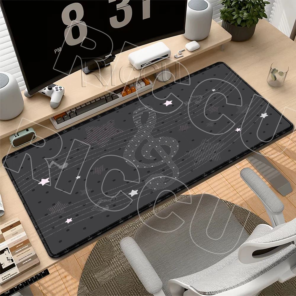 Ins Kawaii Minimalist Dot Oversized Mouse Pads Creative Musical Note Aesthetics Computer Keyboard Non-slip Rubber Protection Mat