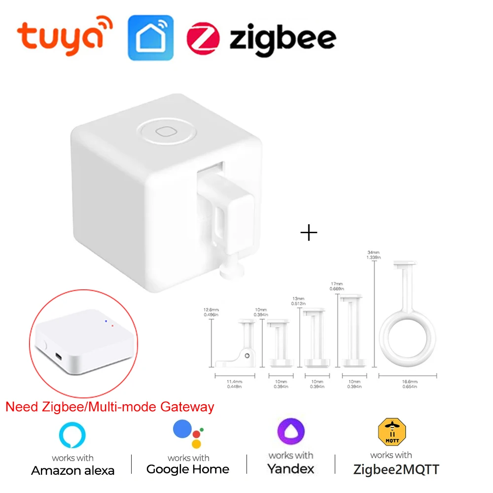 Tuya Smart Zigbee Fingerbot Plus Touch Switch Button Pusher Smart Life APP Control Works with ZigBee Hub Alexa Google Home Alice