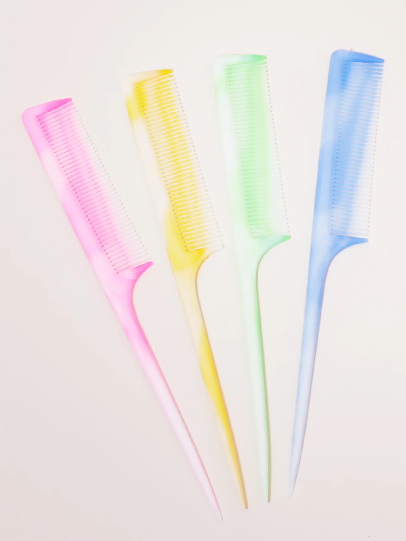 Set di 4 pettini colorati a coda affilata, pettine a coda di topo, pettine per lo Styling, parrucchiere a casa da uomo e da donna