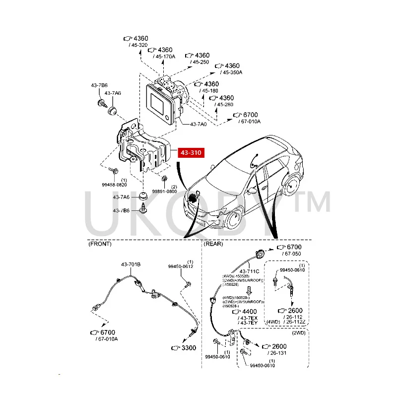 KR1243310 Suitable for Ma zd a Atenza Axela Large pump ABS unit bracket