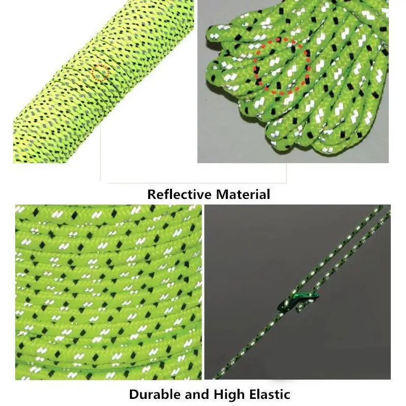 5M/10M/20M/50M odblaskowa lina do namiotu linijki nylonowa linka do namiotu przewód ratunkowy lina paracord Camping piesze wycieczki akcesoria do