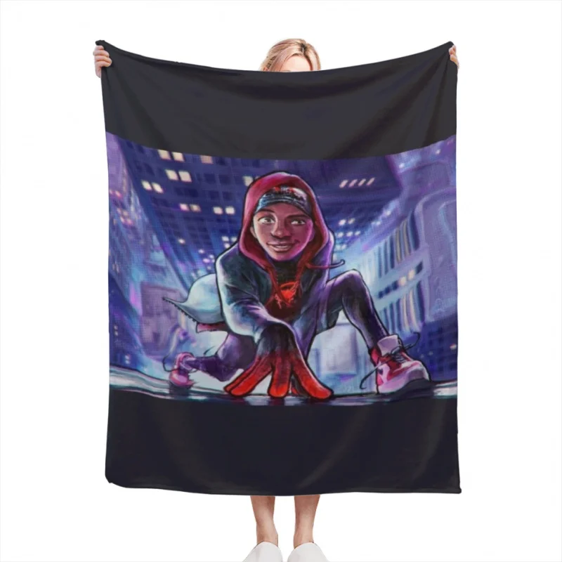 Miles Morales Throw Blanket For Travel Light Dorm Room Essentials Luxury Thicken Blanket