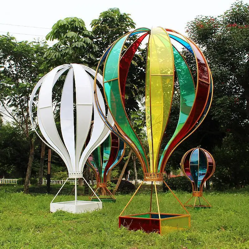 Wrought iron floor-to-ceiling large stage hot air balloon window decoration ornament