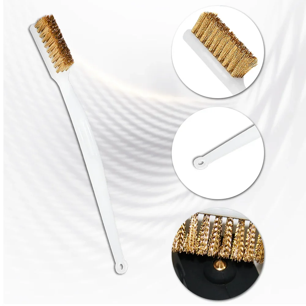 فرشاة فوهة الطابعة ثلاثية الأبعاد لأداة تنظيف Hotend فرشاة أسنان الأسلاك النحاسية منظف السرير الساخن إزالة الصدأ تنظيف أجزاء فرشاة فوهة #4