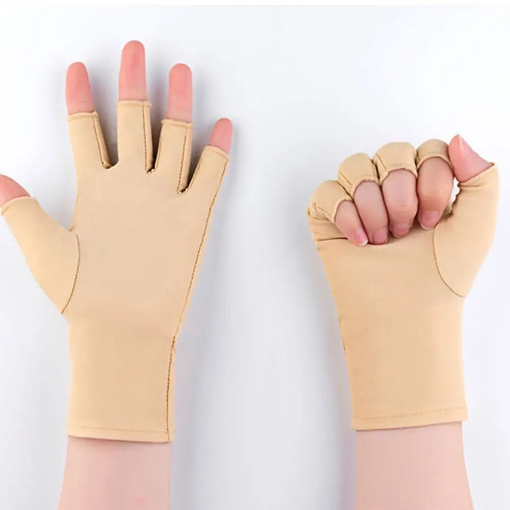 Elastic Short Outdoor Driving Sunscreen Two Finger Ice Silk Gloves Man Mittens Fingerless Women Gloves