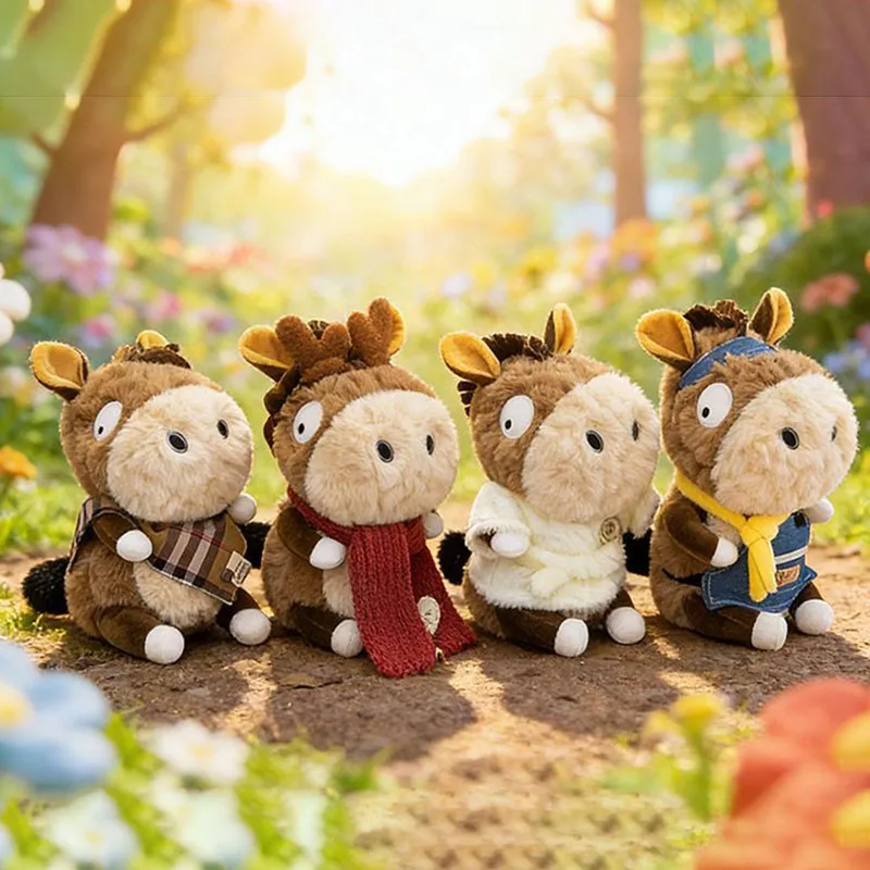 

Lovely Donkey Plush Doll Soft Fluffy Stuffed Donkey Multiple Outfits Cartoon Plush Toy for Girls Kids Friends Family Gift Kawaii
