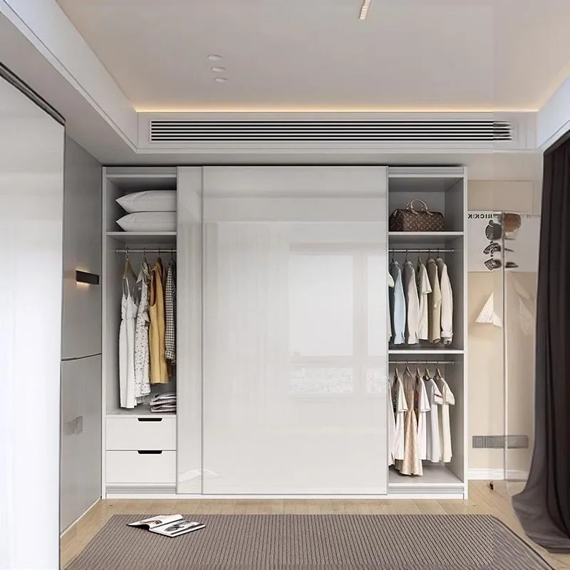 Armário elegante branco guarda-roupas quarto grande casa de luxo armazenamento guarda-roupa quarto conjunto armário de madeira guarda-roupa móveis para casa