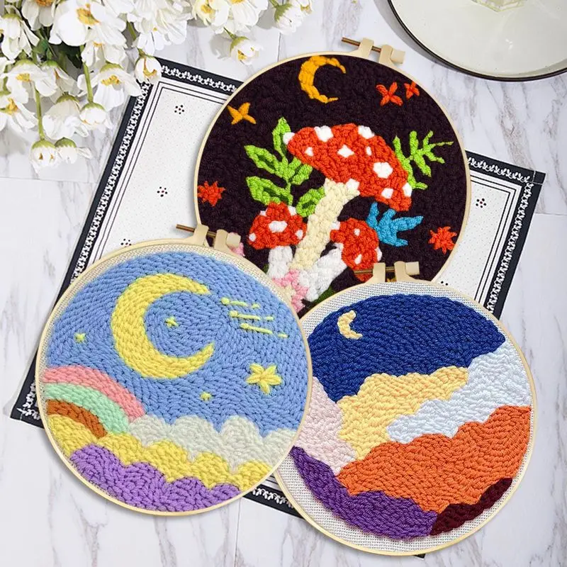 

Landscape Punch Needle Embroidery Tools Adjustable Magic Pock Pen Yarn Cloth Threader Punch For Embroidery Beginner