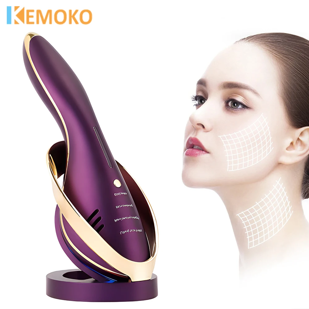 EMS Face Neck Body Massager Ice Warm Therapy Anti Wrinkle Skin Iron Facial Lifting Device Chin V-line Up Skin Tightening Machine