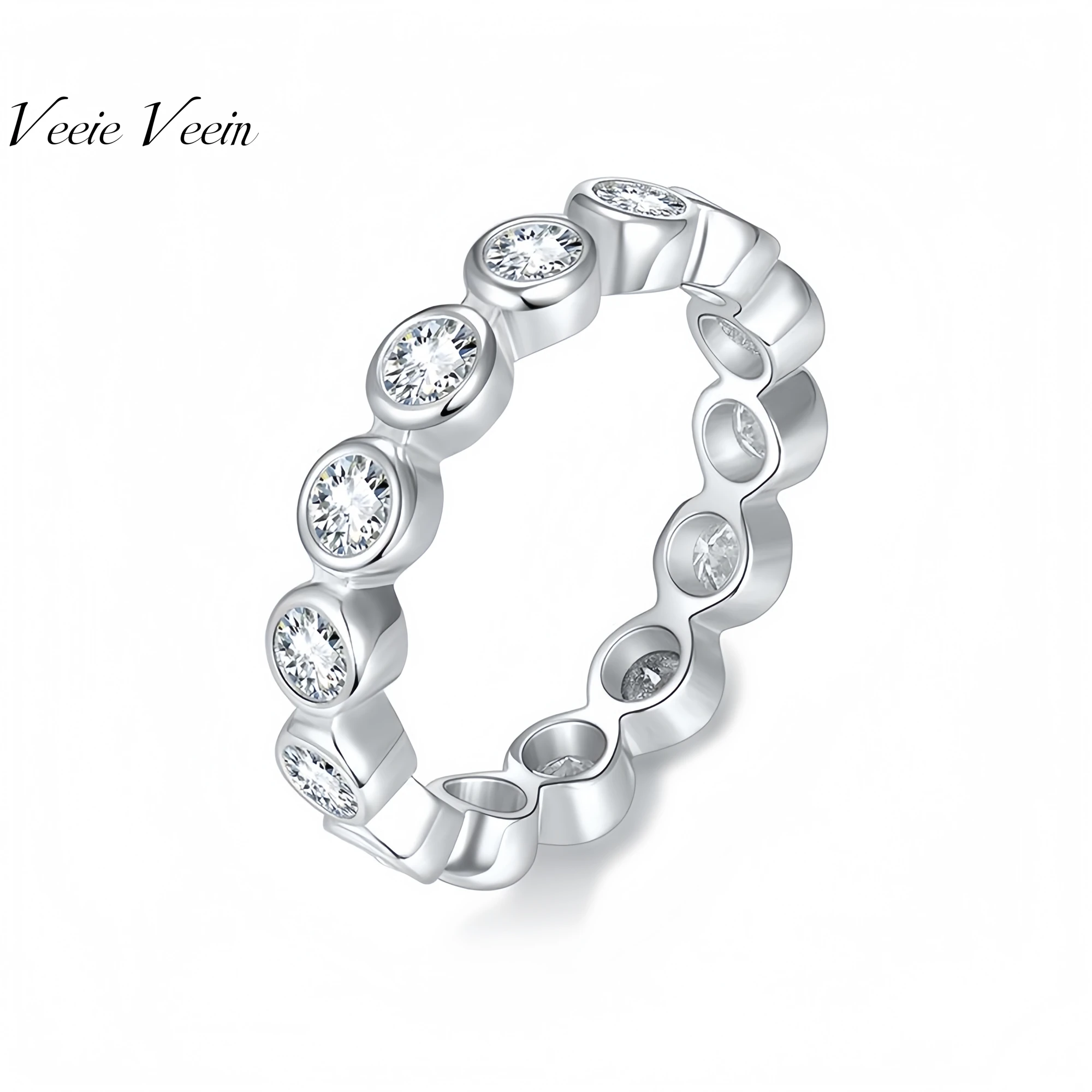 

Veeie Veein Brand GRA Certificate S925 Sterling Silver Inlay Moissanite Ring Luxury Brand Designer Women Fashion Ring Jewelry