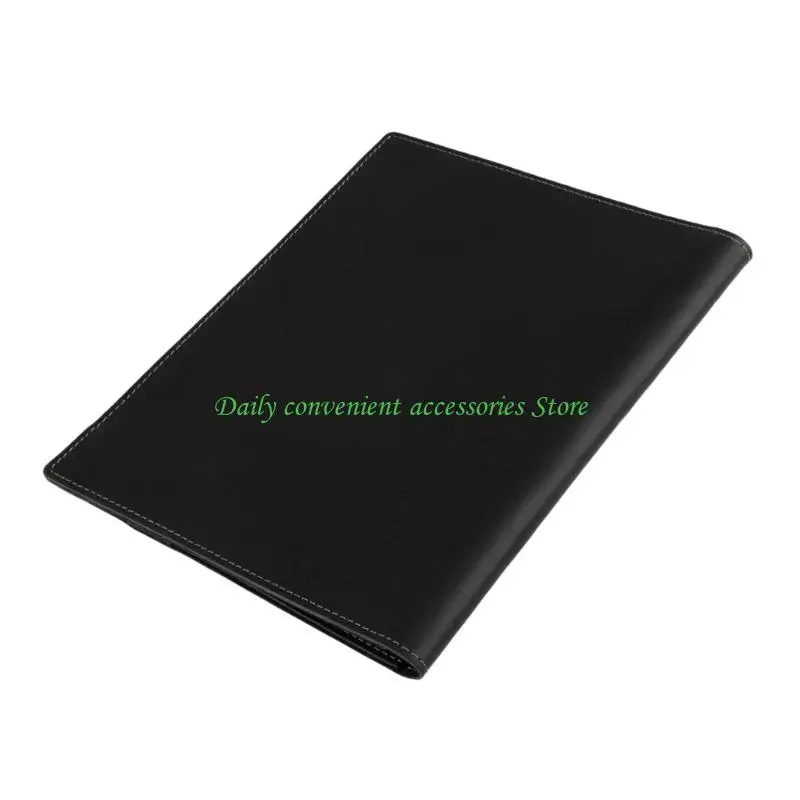

97QB Small Notebook Sleeve PU Leather Texture Multiple Compartment Document Storage Solution for Office Student Use