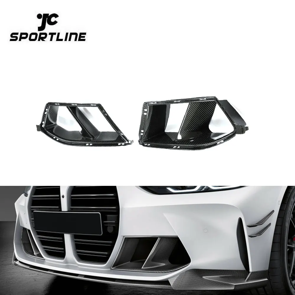 Carbon Fiber G80 M3 Front Fog Light Grill Air Vent Cover Trim For BMW G82 G83 M4