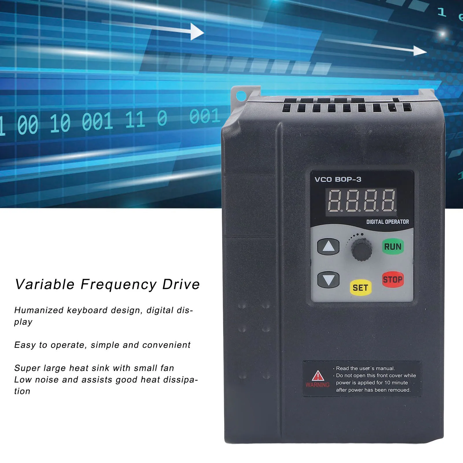 Single to 3 Phase VFD Motor Control Inverter Variable Frequency Drive Single to 3 Phase VFD Input 0‑240V Output Motor Control