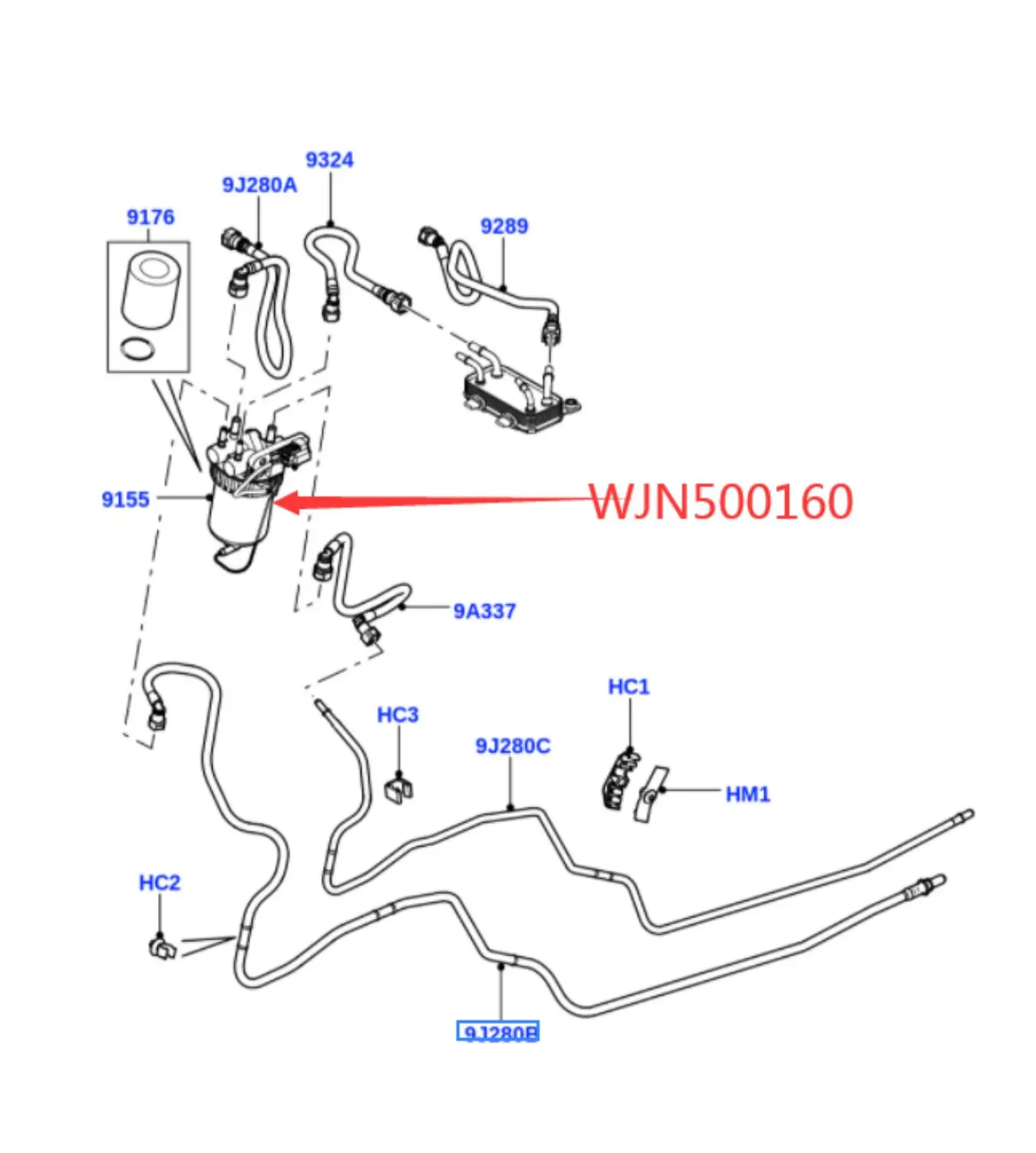 Range Rover L322 original diesel 3.6 filter assembly diesel filter assembly wjn500160