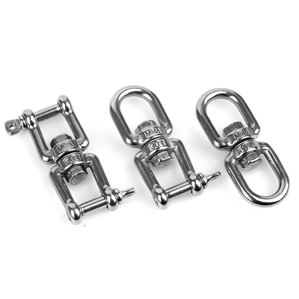 304 Stainless Steel 360 Degree Rotating 8-Shaped Chain Snap Ring Connecting Hook Swivel Universal Hardware Accessories