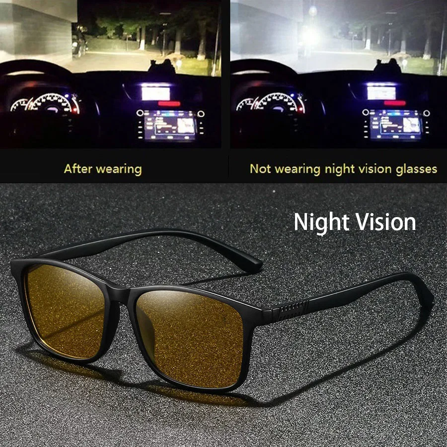 Modische Vintage Quadratische Unisex-Nachtsichtbrille Reduziert Sehliche Ermüdung Antireflexionsgläser Outdoor-Schutzbrille – Detail 2