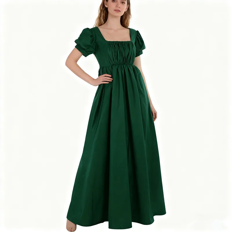 فستان ريجنسي نسائي تاريخي عتيق عالي الخصر على الطراز الفيكتوري جين أوستن فستان حفلة الشاي ملابس حفلات الهالوين #1