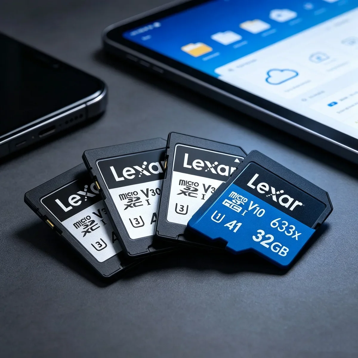 Lexar SILVER PLUS Memory Card Professional Micro SD Card 64GB 128GB 256GB TF 1366x Card Read Speed Up To 205mb/s A2 V30 4K UHD