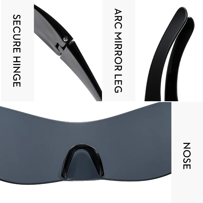 Einteilige randlose Punk-Sonnenbrille für Damen und Herren 2026 – Luxus-Sport-Y2K-Sonnenbrille für Herren, Wrap-Around-Schutzbrille, UV400 – Detail 8