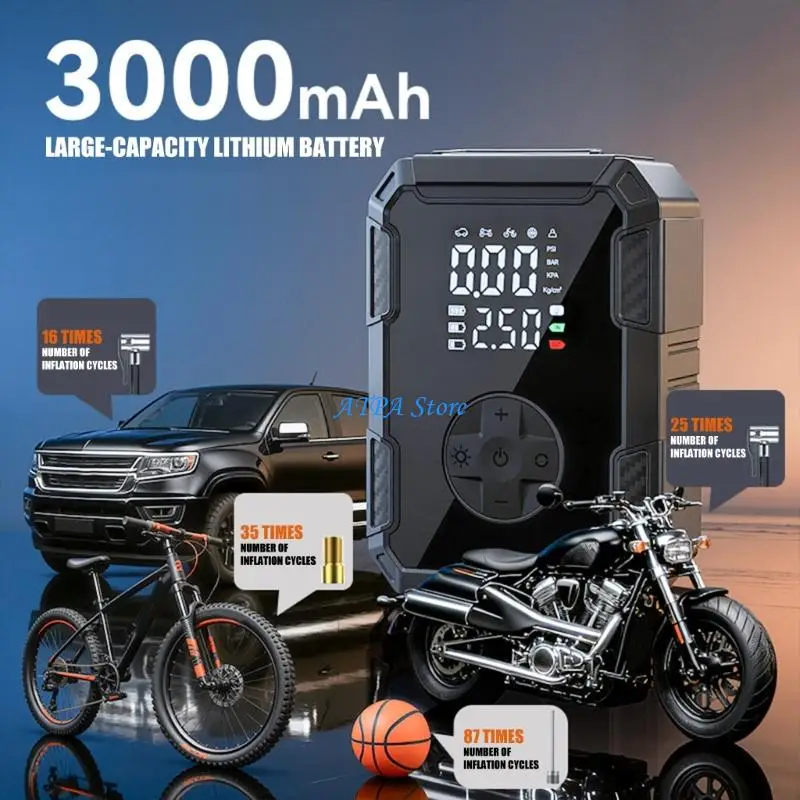 U13C High Pressure Electric Air Compressor With Intelligent LCD Screen For Vehicles And Home Use
