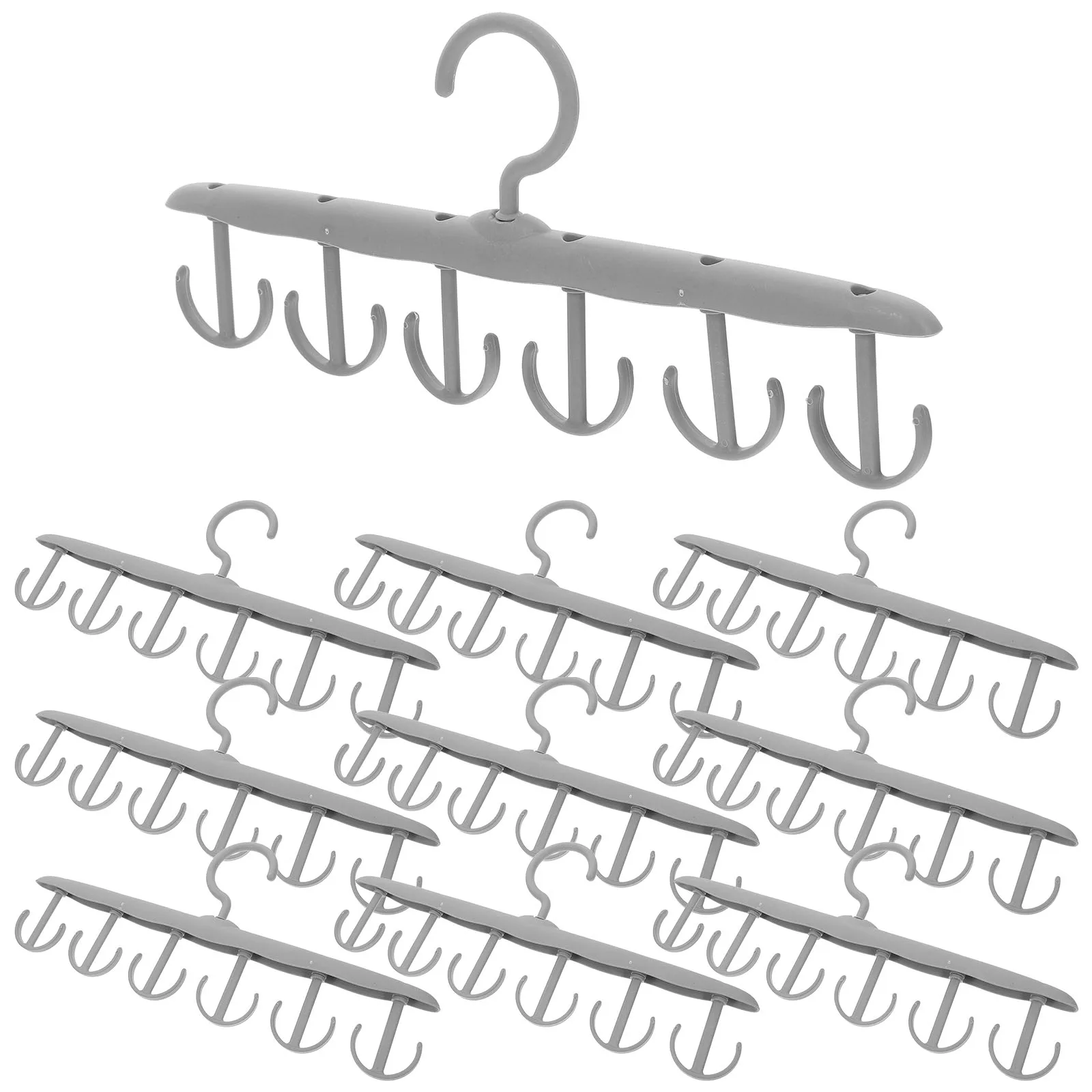

10 Pcs Rotating Hangers Swivel Hooks Closet Space Saving Plastic Clothes Organizer Jeans Belt Rack Storage Solution