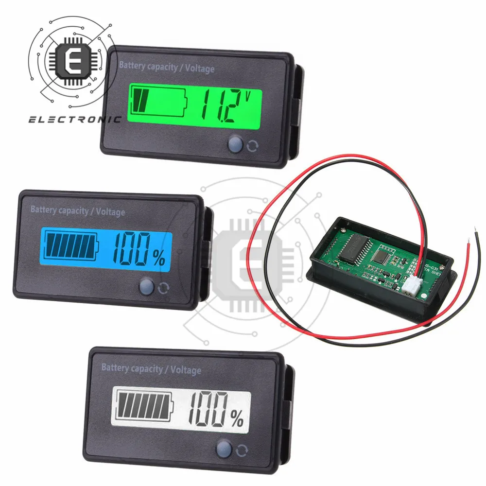 7-100V 12V 24V 48V Lead Acid Lithium Battery Capacity Indicator Car Motorcycle Digital Voltmeter Voltage Tester Meter Tool