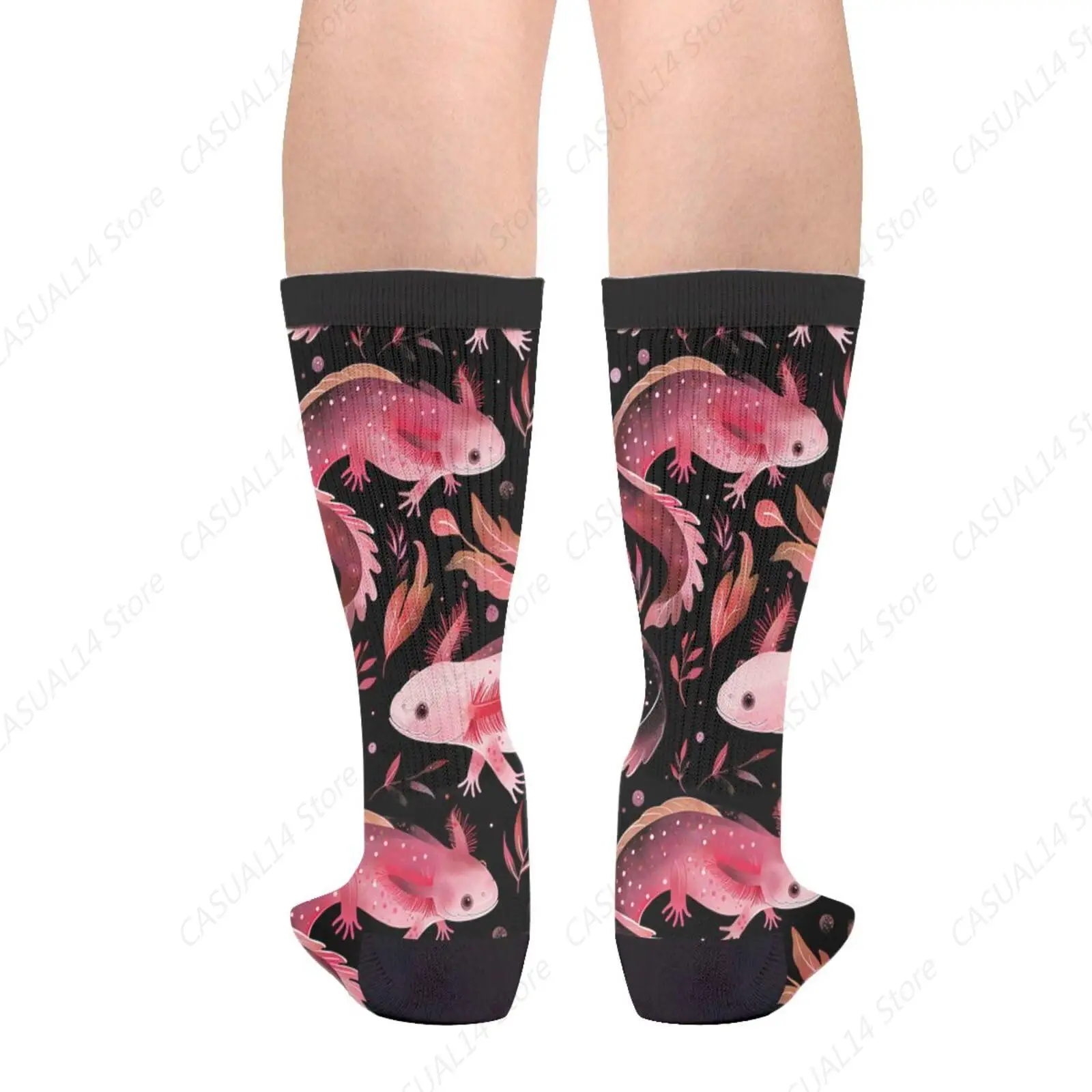 Axolotl Socks For Men Women Funny Novelty Crew Socks Gifts Men Women Print Soft